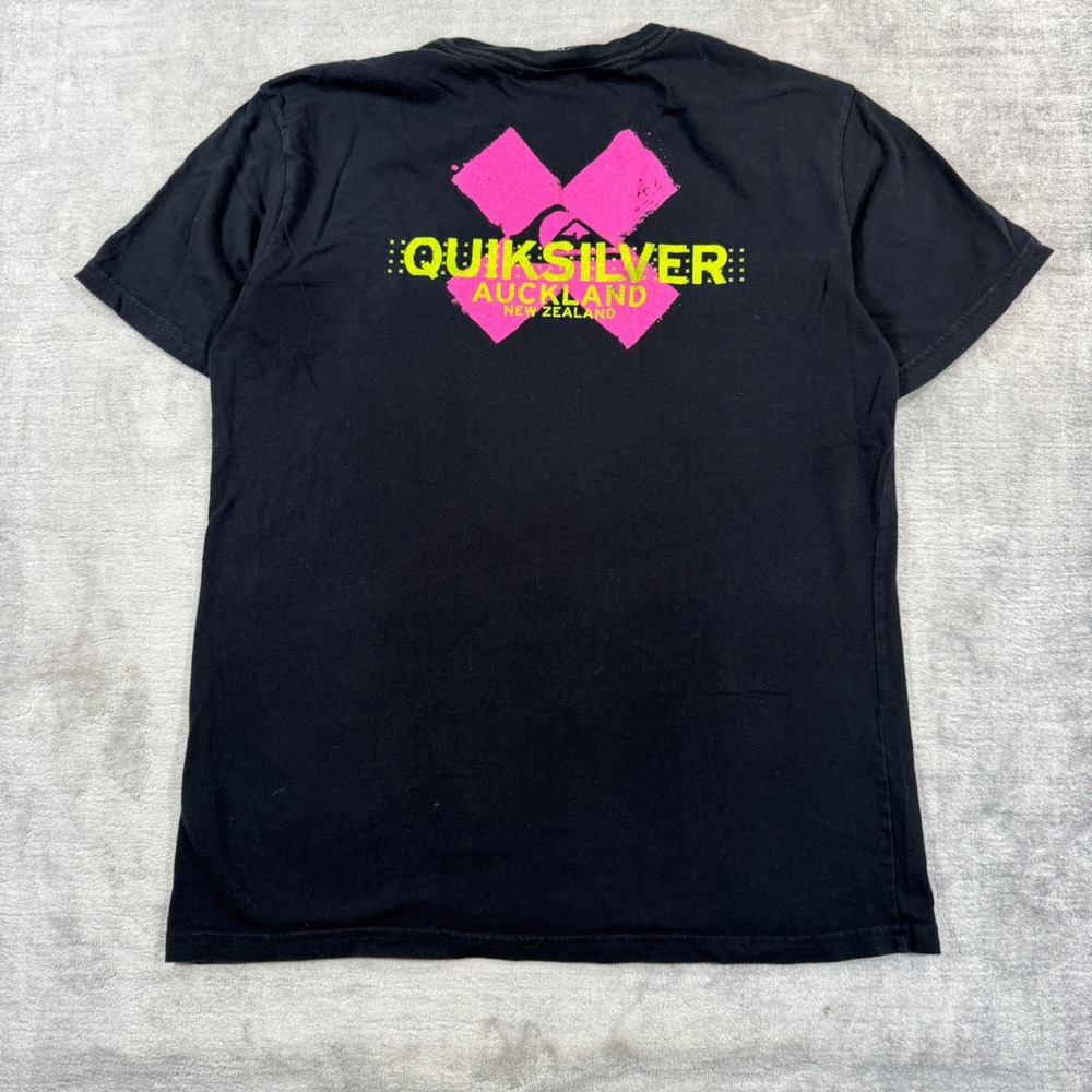 Quiksilver Shirt Mens XL Black Auckland New Zealand Neon Graphic Y2K Surf - Picture 5 of 9